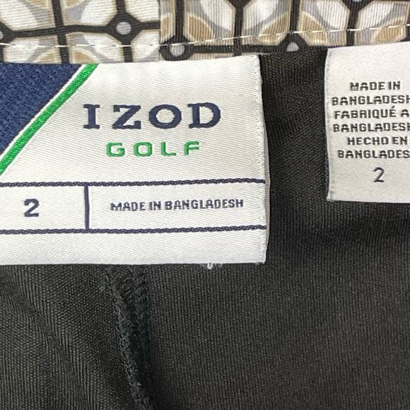 Izod golf skort white black brown patterned pockets athletic women’s size 2 - Picture 3 of 6